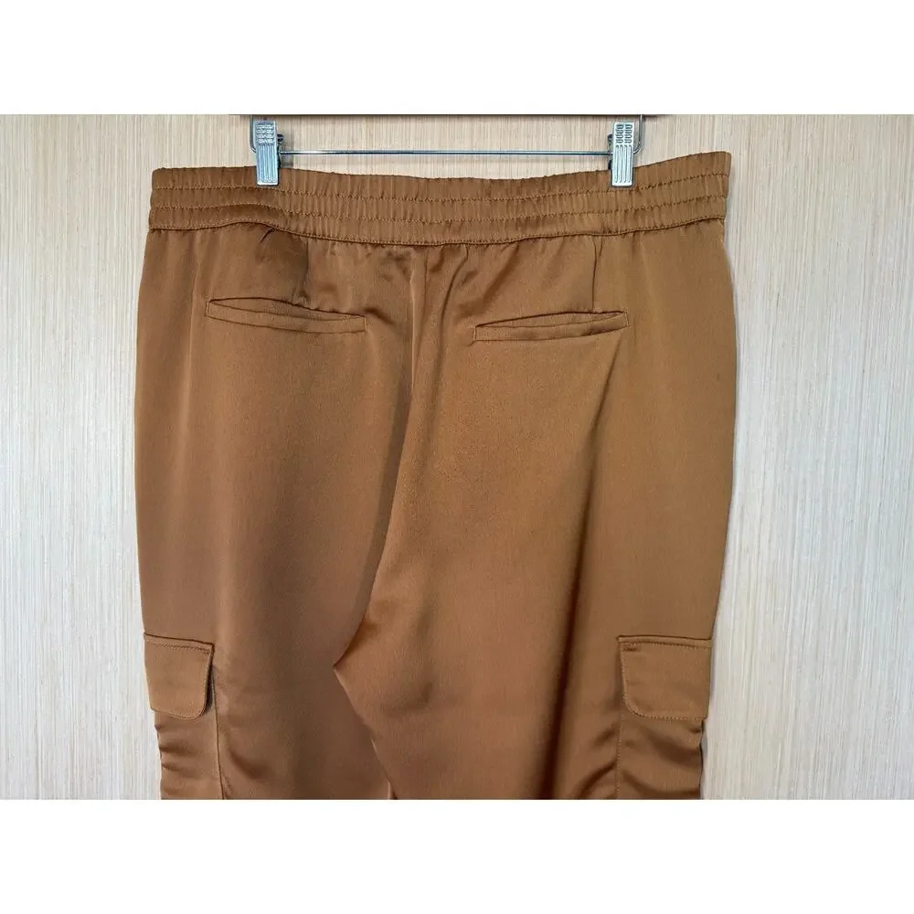 Banana Republic Satin Finish Cargo Jogger Pants Womens Size XL Bronze Casual - Picture 6 of 12